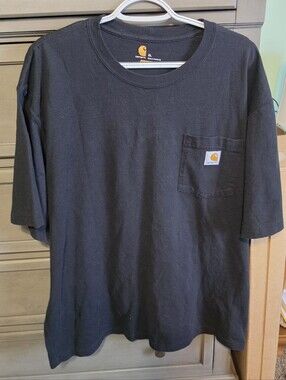 Carhartt Black Short-Sleeve Pocket Tee with Logo Patch